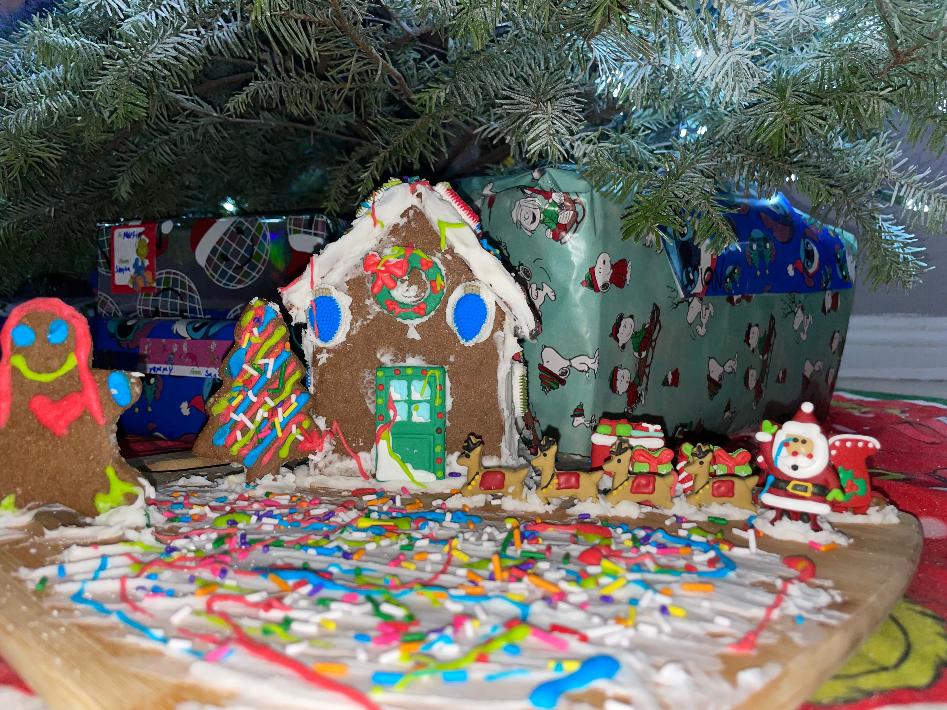 Beautifully decorated gingerbread creation